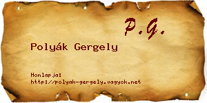 Polyák Gergely névjegykártya